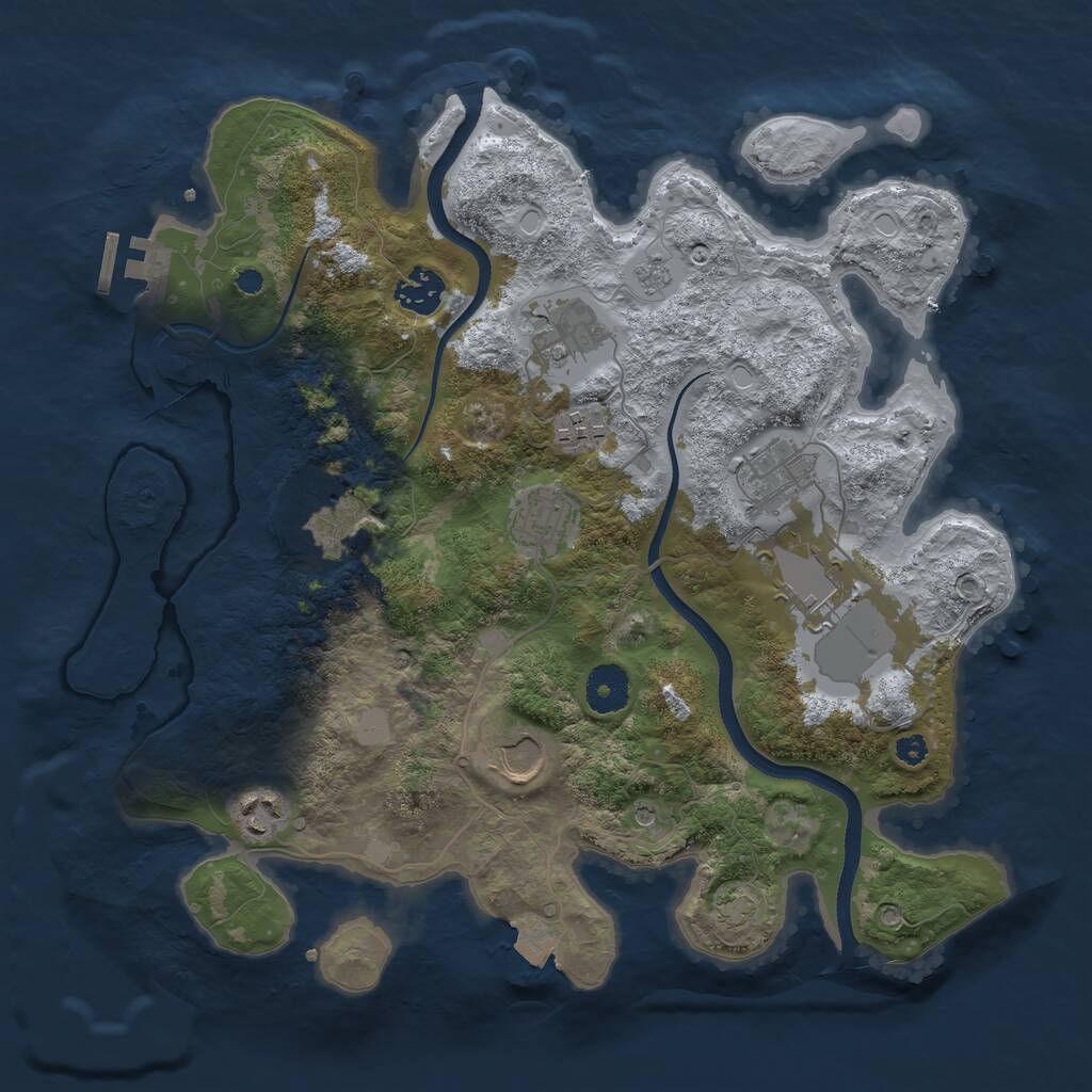 Rust Map: Procedural Map, Size: 3500, Seed: 22514, 14 Monuments