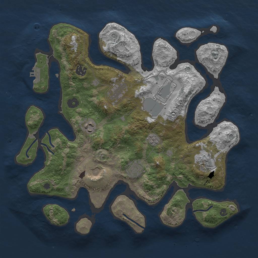 Rust Map: Procedural Map, Size: 3500, Seed: 22514, 15 Monuments