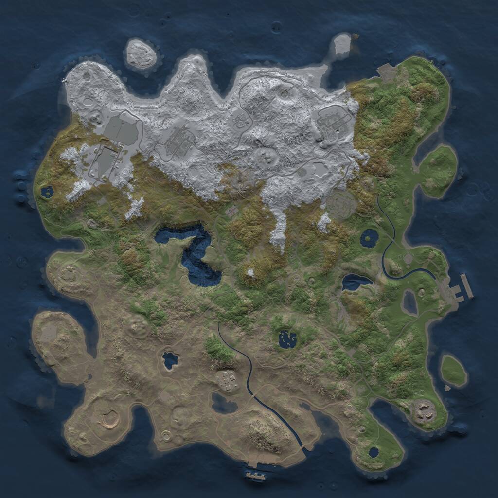Rust Map: Procedural Map, Size: 4000, Seed: 710343287, 14 Monuments