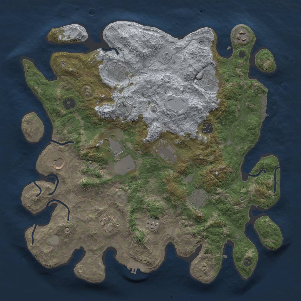 Rust Map: Procedural Map, Size: 3800, Seed: 173, 17 Monuments