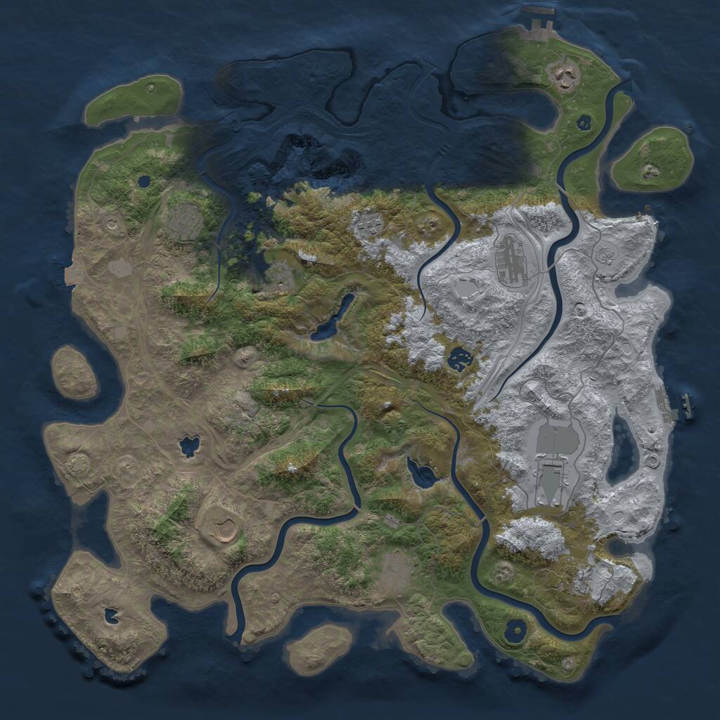 Rust Map: Procedural Map, Size: 4600, Seed: 450, 16 Monuments