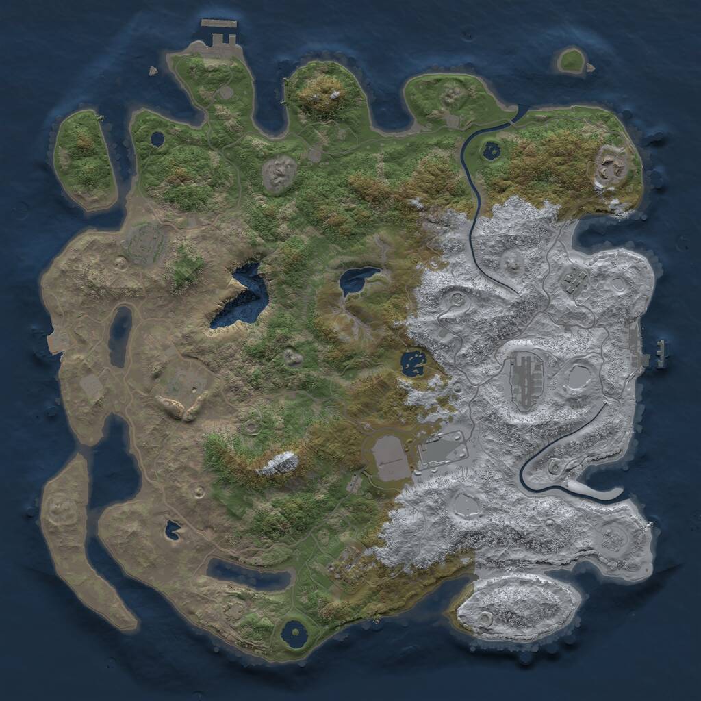 Rust Map: Procedural Map, Size: 4000, Seed: 510251103, 14 Monuments