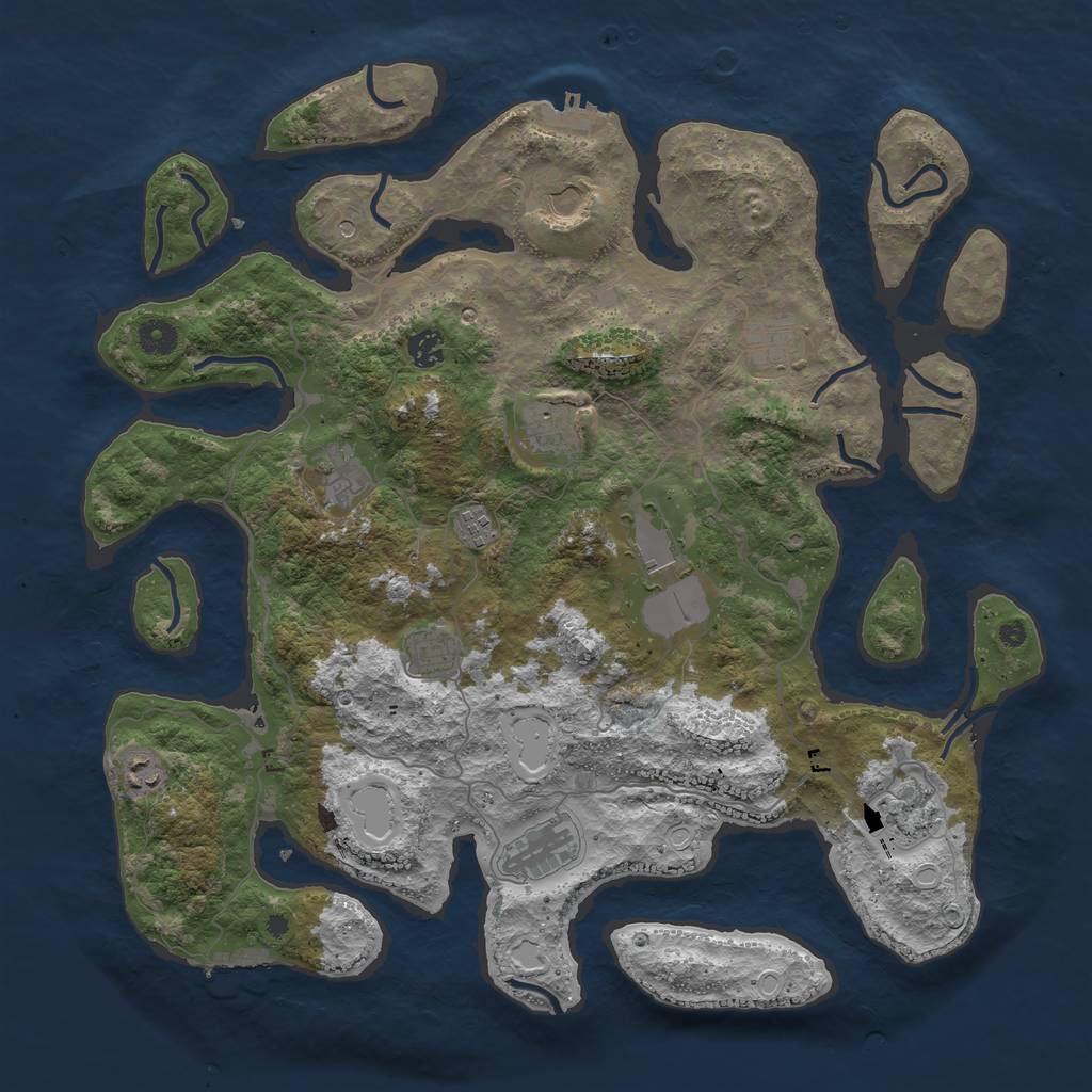 Rust Map: Procedural Map, Size: 4300, Seed: 113400853, 19 Monuments