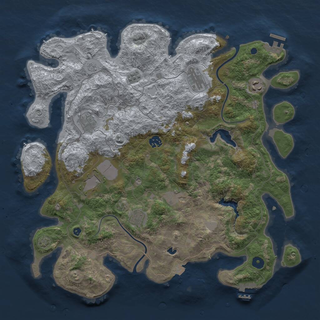 Rust Map: Procedural Map, Size: 4000, Seed: 2083274117, 14 Monuments