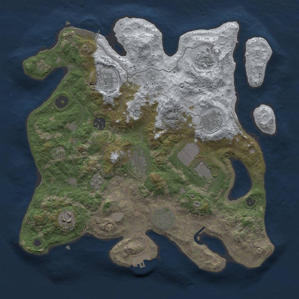 Rust Map: Procedural Map, Size: 3500, Seed: 1669610921, 18 Monuments