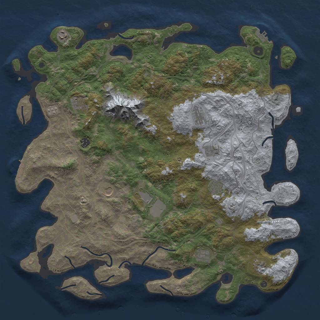 Rust Map: Procedural Map, Size: 5000, Seed: 87658212, 18 Monuments