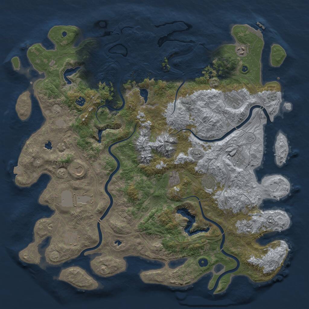 Rust Map: Procedural Map, Size: 5000, Seed: 87658212, 17 Monuments