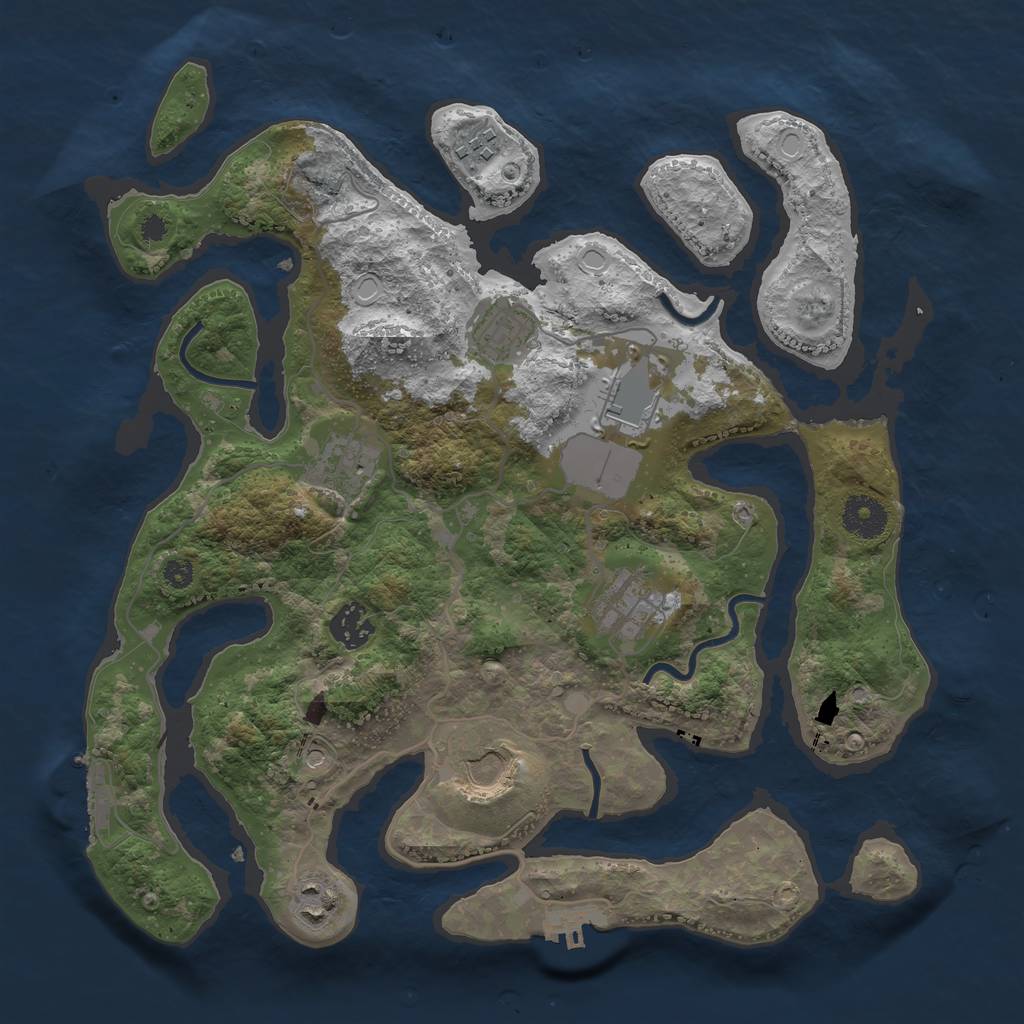 Rust Map: Procedural Map, Size: 3500, Seed: 7778109, 16 Monuments