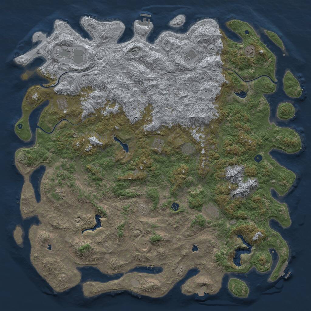 Rust Map: Procedural Map, Size: 6000, Seed: 6518530, 17 Monuments