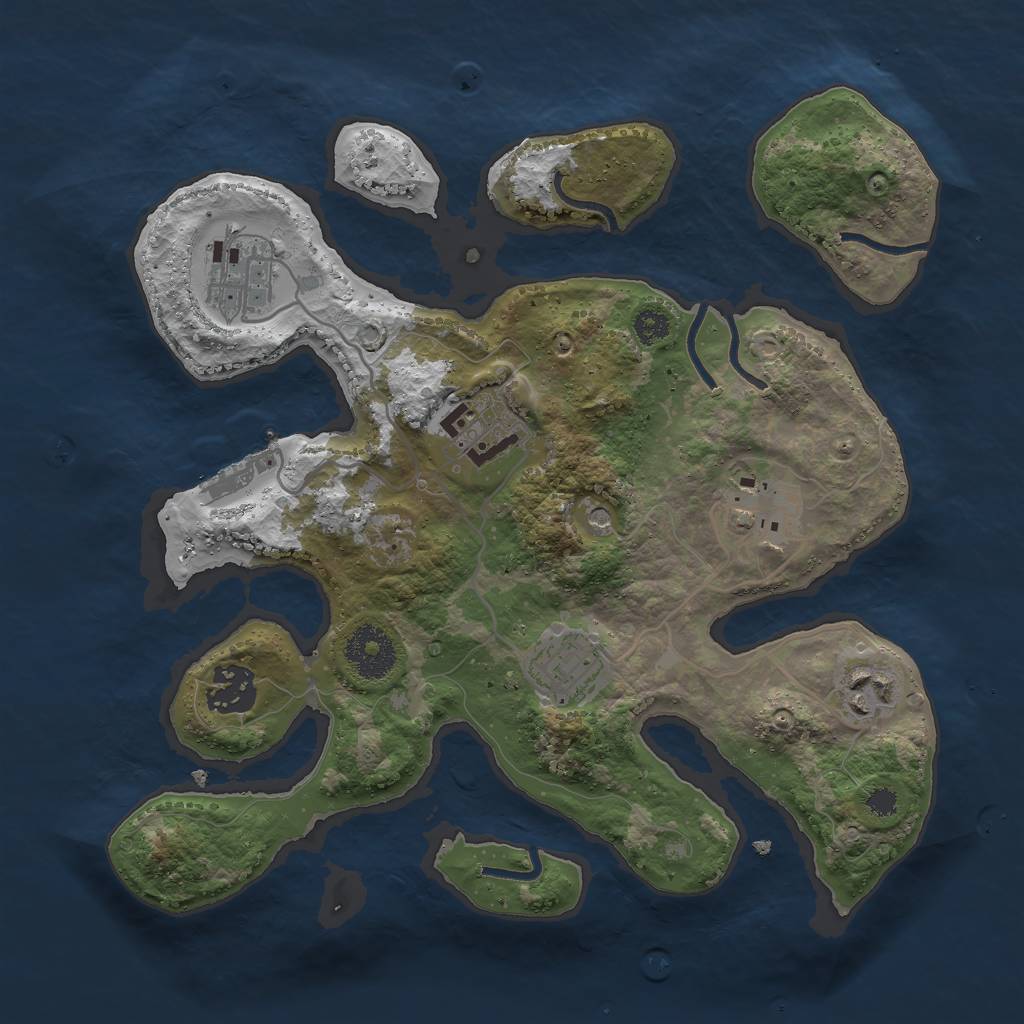 Rust Map: Procedural Map, Size: 3000, Seed: 699639998, 10 Monuments