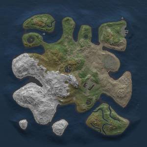 Thumbnail Rust Map: Procedural Map, Size: 3000, Seed: 2379370, 8 Monuments