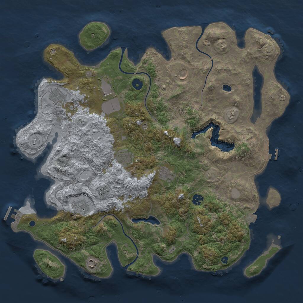 Rust Map: Procedural Map, Size: 4200, Seed: 50001, 15 Monuments