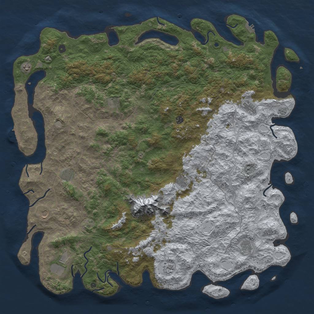 Rust Map: Procedural Map, Size: 6000, Seed: 1147483647, 20 Monuments