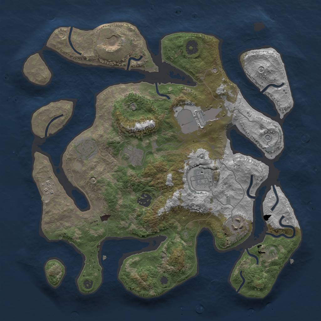 Rust Map: Procedural Map, Size: 3500, Seed: 66085469, 11 Monuments