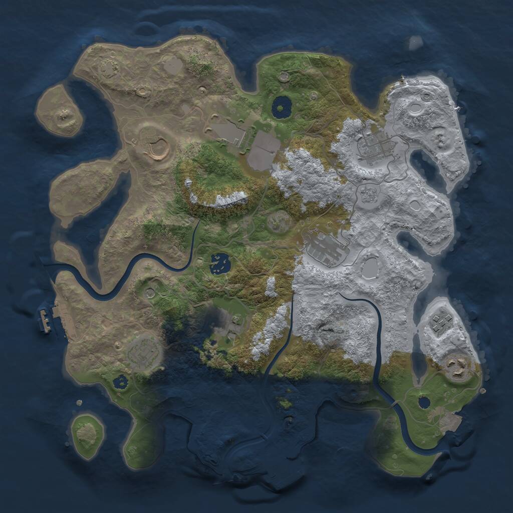 Rust Map: Procedural Map, Size: 3500, Seed: 66085469, 15 Monuments