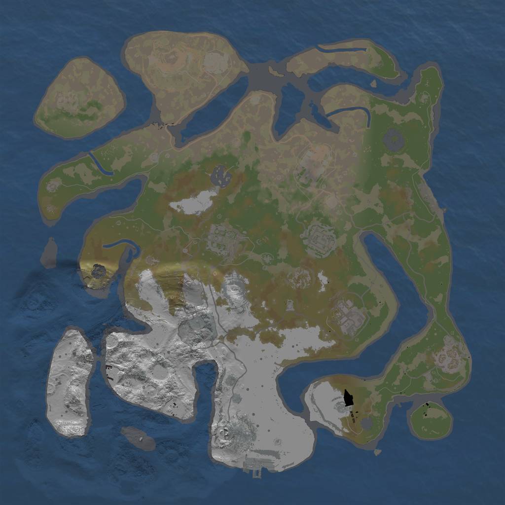 Rust Map: Procedural Map, Size: 3500, Seed: 807209202, 14 Monuments