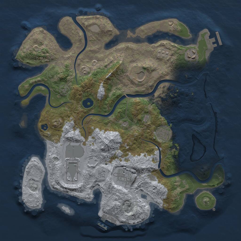 Rust Map: Procedural Map, Size: 3500, Seed: 807209202, 12 Monuments