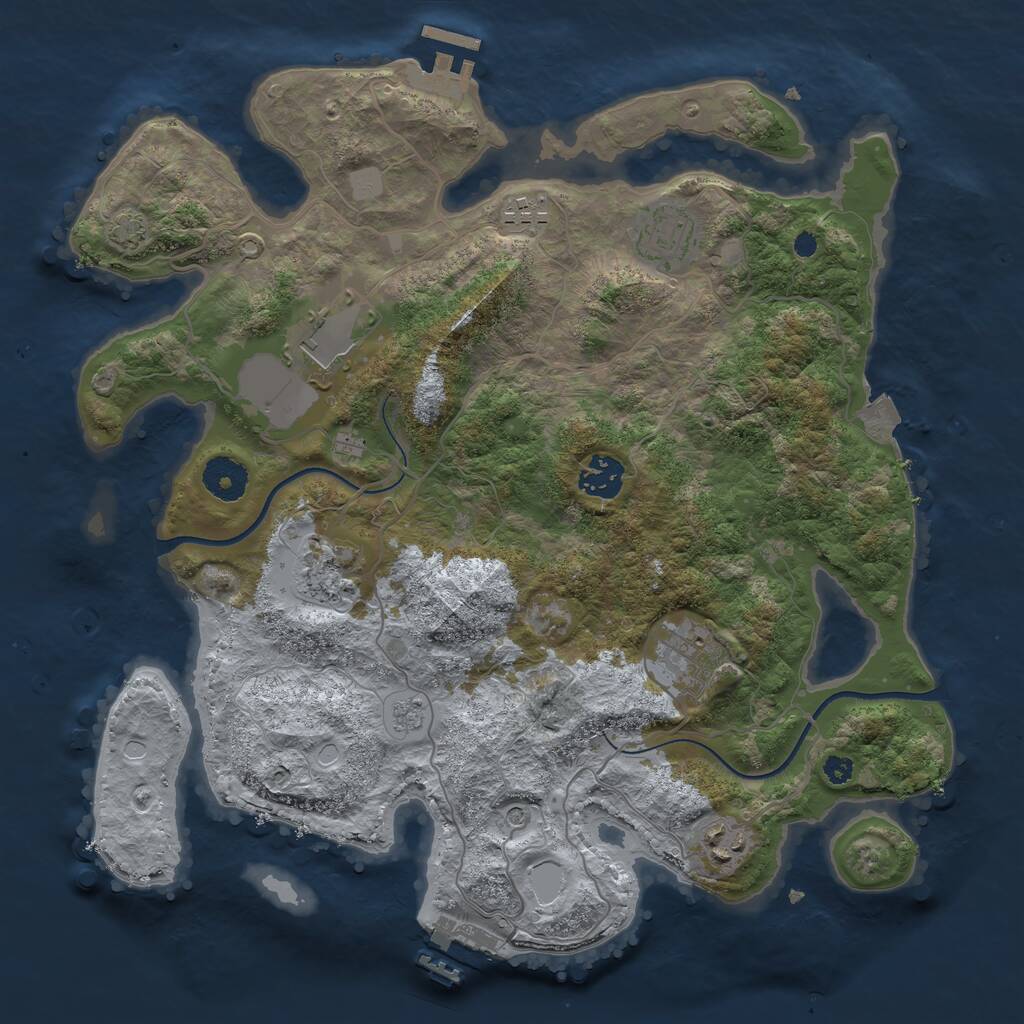 Rust Map: Procedural Map, Size: 3500, Seed: 807209202, 13 Monuments