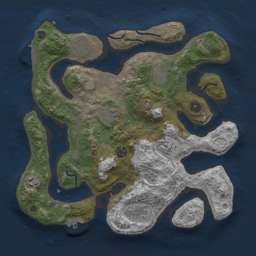 Rust Map: Procedural Map, Size: 3400, Seed: 1500, 16 Monuments