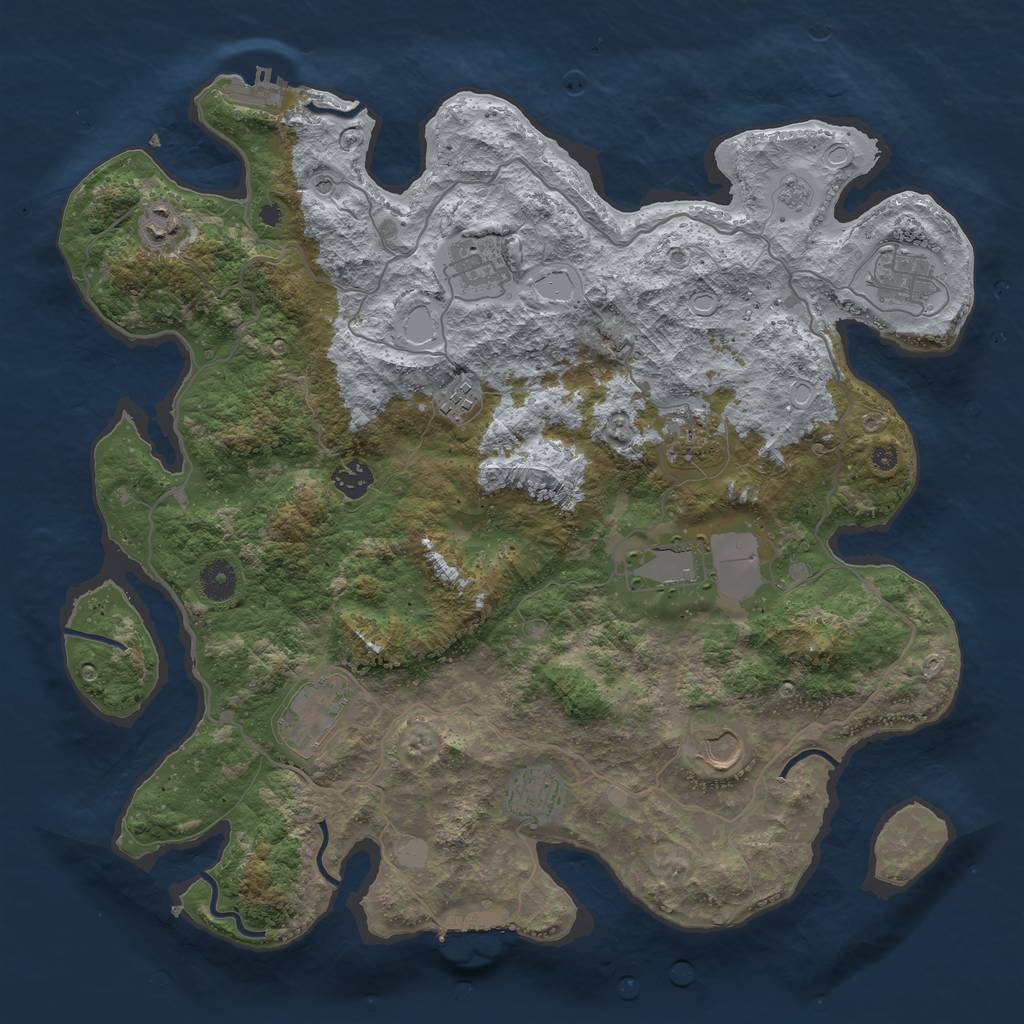 Rust Map: Procedural Map, Size: 4000, Seed: 404960, 17 Monuments