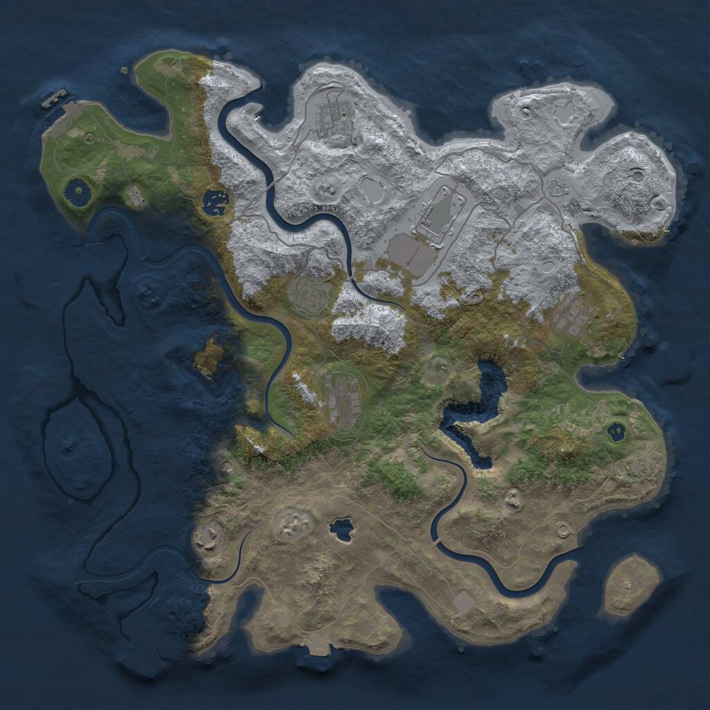 Rust Map: Procedural Map, Size: 4000, Seed: 404960, 13 Monuments