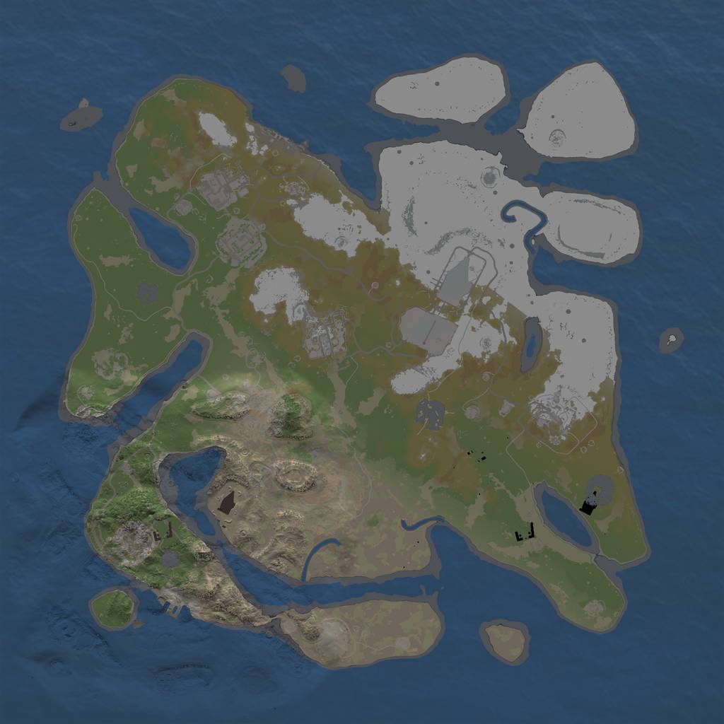 Rust Map: Procedural Map, Size: 3500, Seed: 1393159873, 14 Monuments