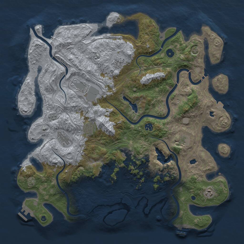 Rust Map: Procedural Map, Size: 4500, Seed: 984357, 15 Monuments
