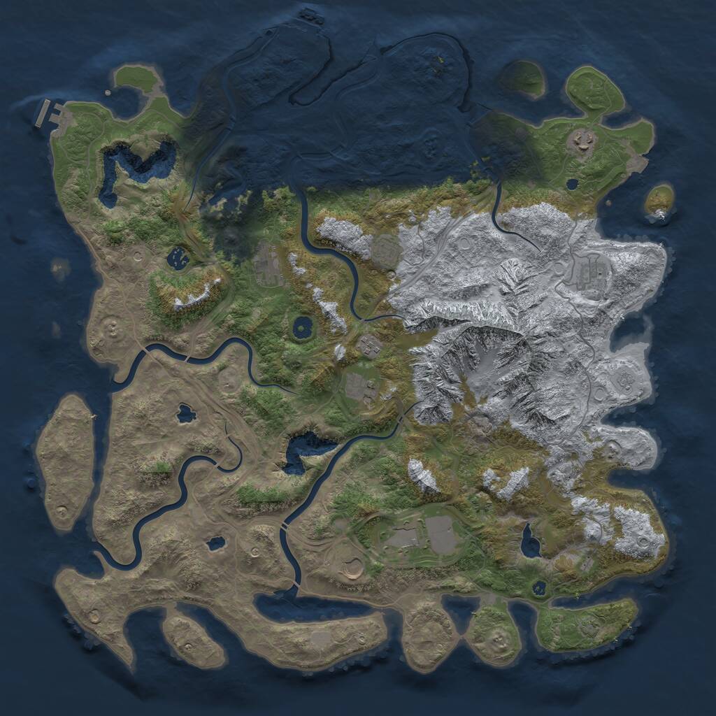 Rust Map: Procedural Map, Size: 5000, Seed: 89367, 16 Monuments