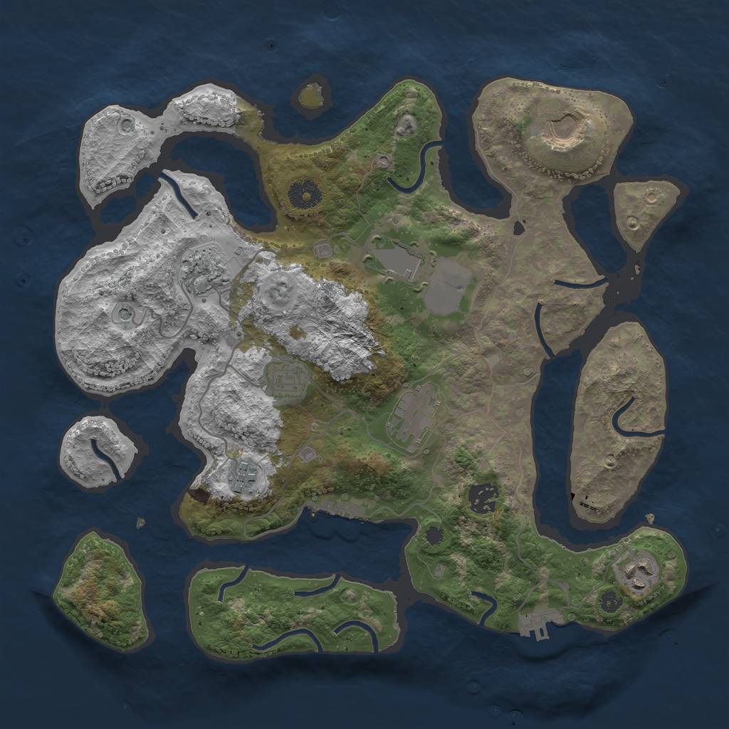 Rust Map: Procedural Map, Size: 3500, Seed: 20210510, 13 Monuments