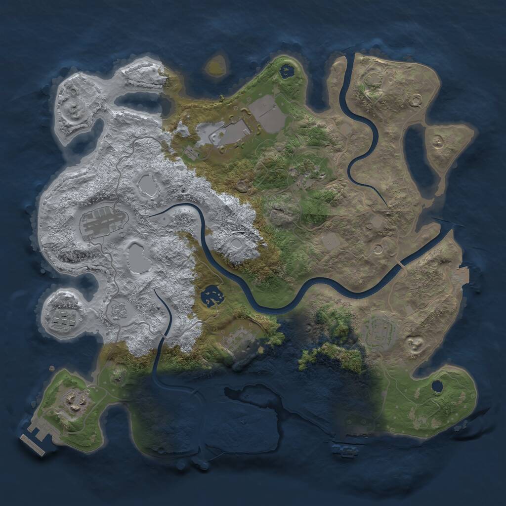 Rust Map: Procedural Map, Size: 3500, Seed: 20210510, 14 Monuments