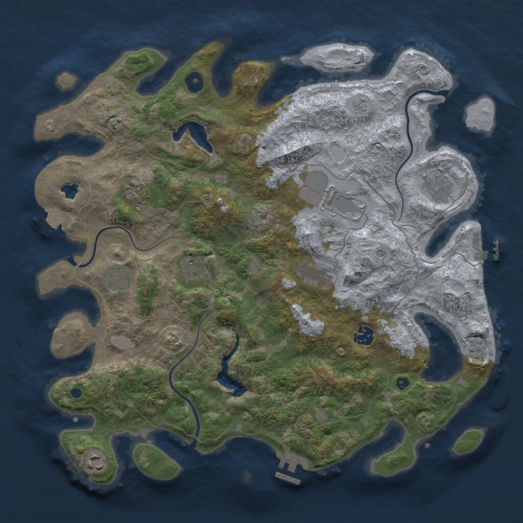 Rust Map: Procedural Map, Size: 4096, Seed: 183477673, 15 Monuments