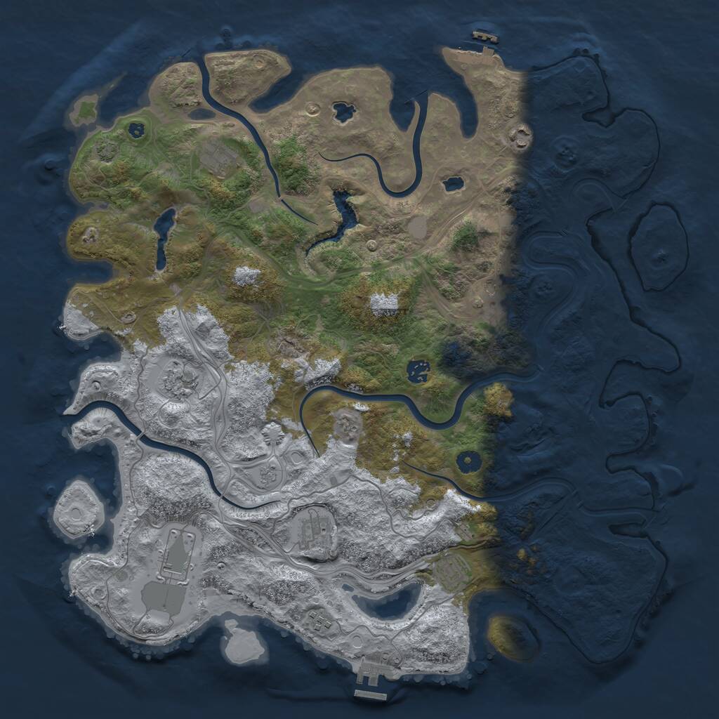 Rust Map: Procedural Map, Size: 4500, Seed: 650639, 15 Monuments