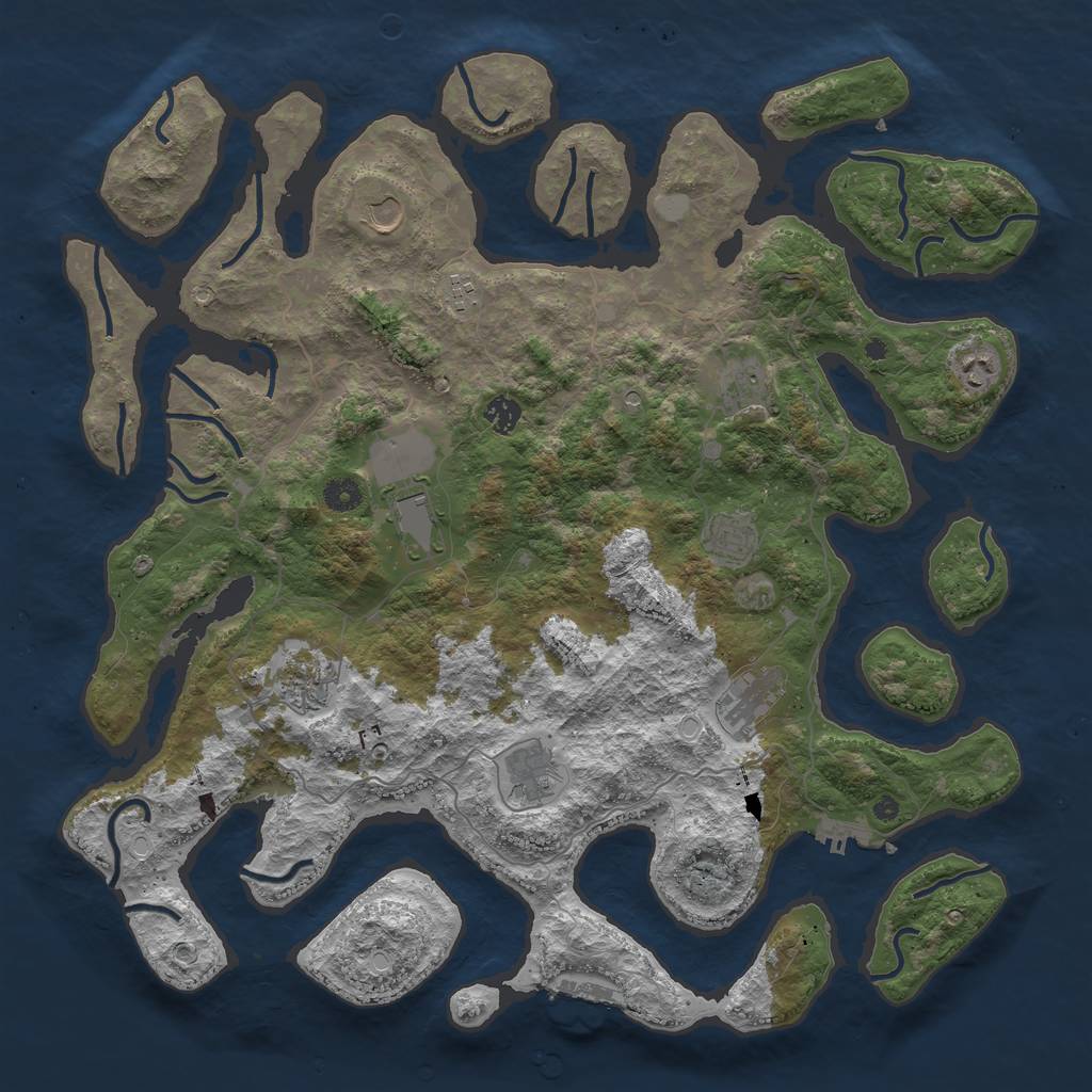 Rust Map: Procedural Map, Size: 4500, Seed: 414779, 18 Monuments