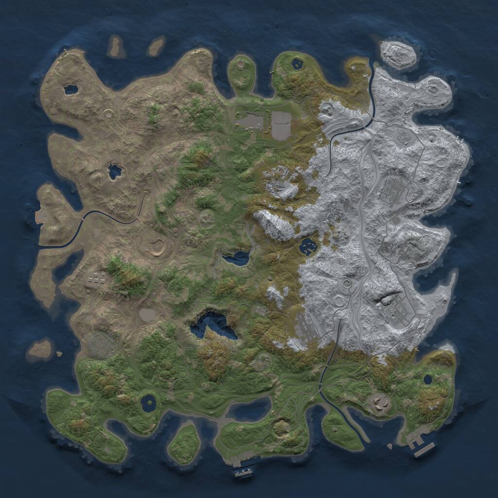 Rust Map: Procedural Map, Size: 4500, Seed: 22822, 16 Monuments