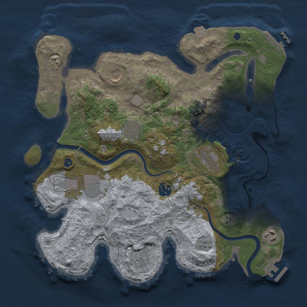 Rust Map: Procedural Map, Size: 3500, Seed: 789234, 14 Monuments