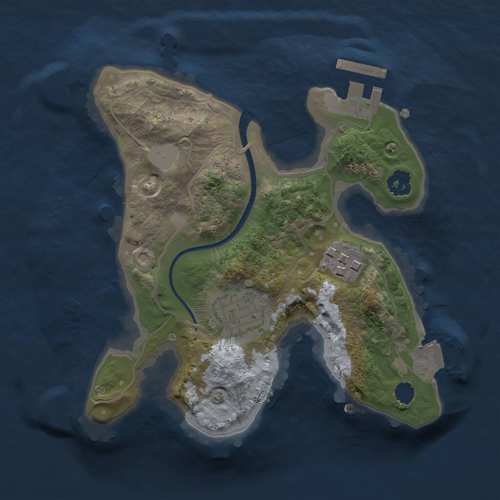 Rust Map: Procedural Map, Size: 2000, Seed: 1382648662, 4 Monuments