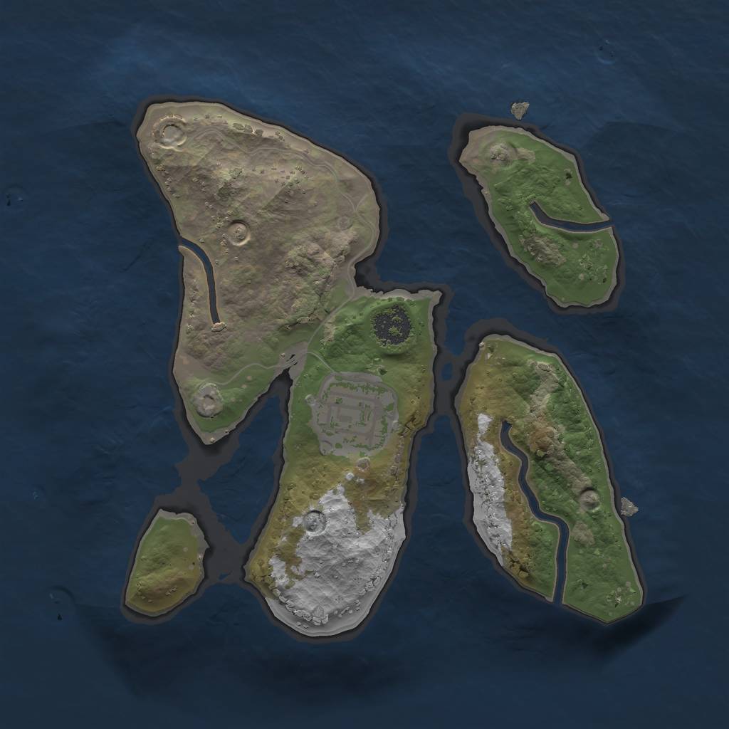 Rust Map: Procedural Map, Size: 2000, Seed: 1382648662, 3 Monuments