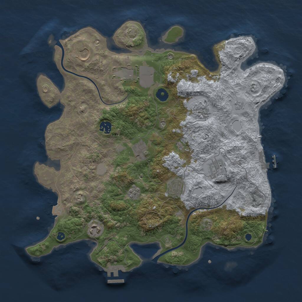 Rust Map: Procedural Map, Size: 3700, Seed: 1538690187, 15 Monuments