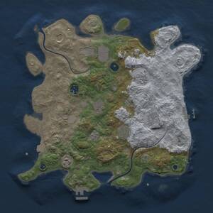 Thumbnail Rust Map: Procedural Map, Size: 3700, Seed: 1538690187, 15 Monuments
