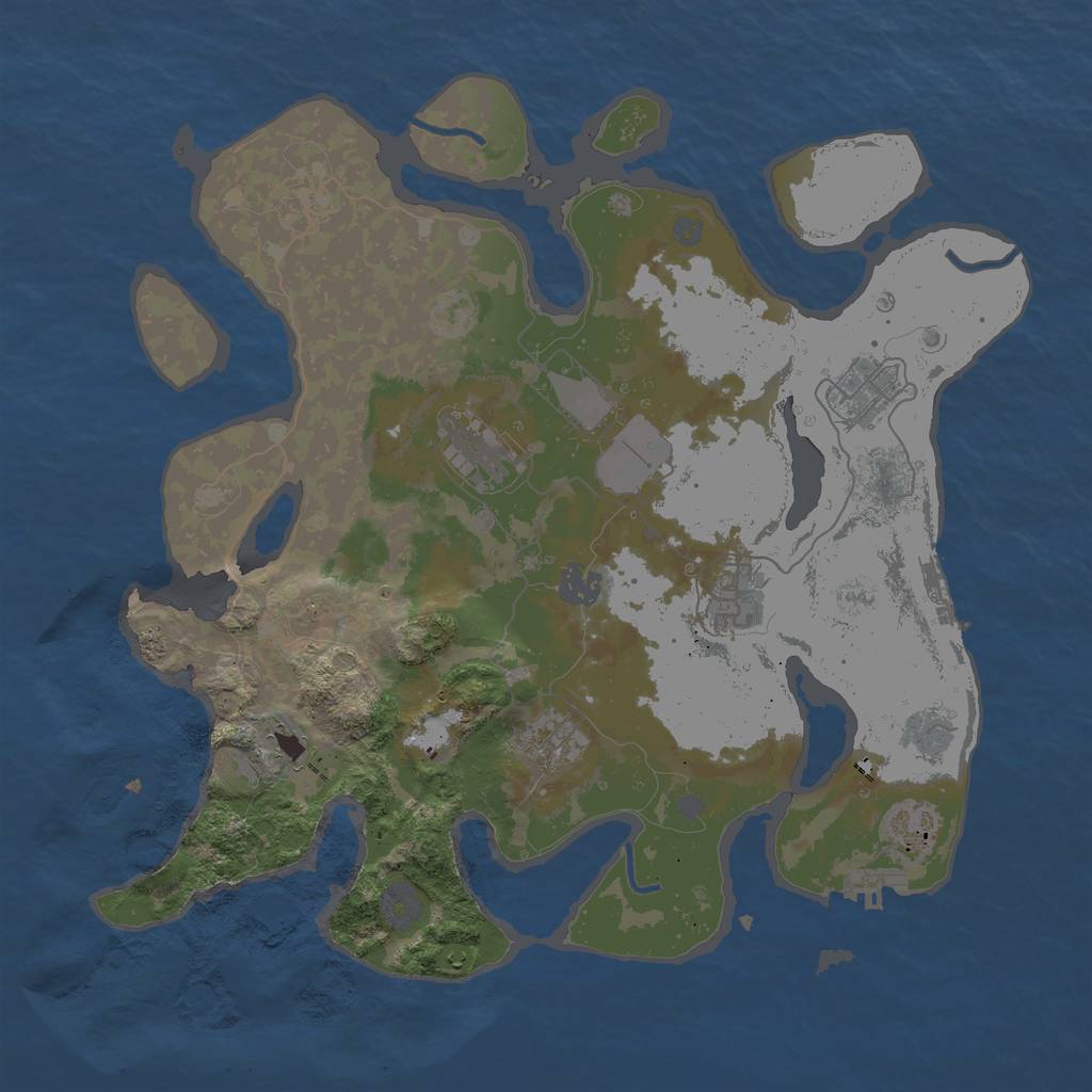 Rust Map: Procedural Map, Size: 3700, Seed: 1538690187, 16 Monuments