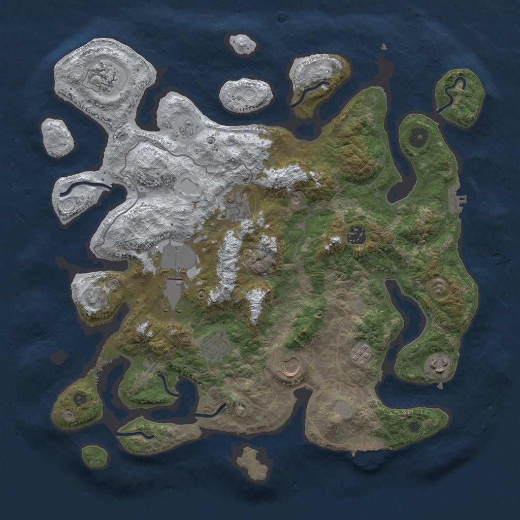 Rust Map: Procedural Map, Size: 4000, Seed: 24865, 17 Monuments