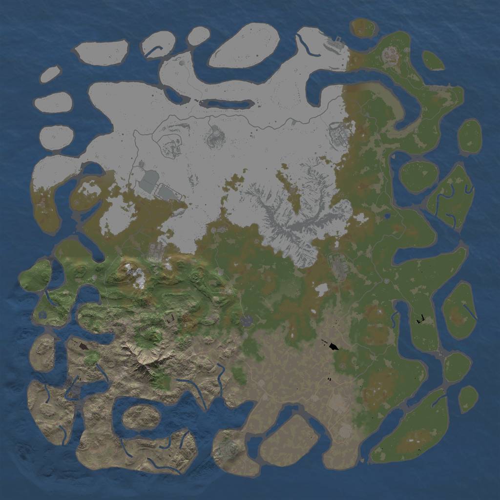 Rust Map: Procedural Map, Size: 6000, Seed: 63412723, 16 Monuments