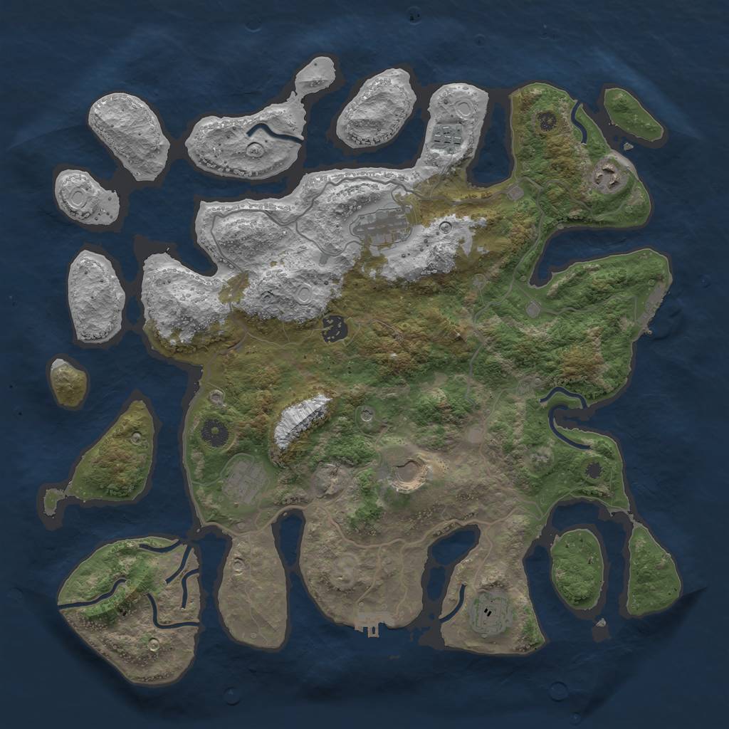 Rust Map: Procedural Map, Size: 4000, Seed: 1374902265, 15 Monuments