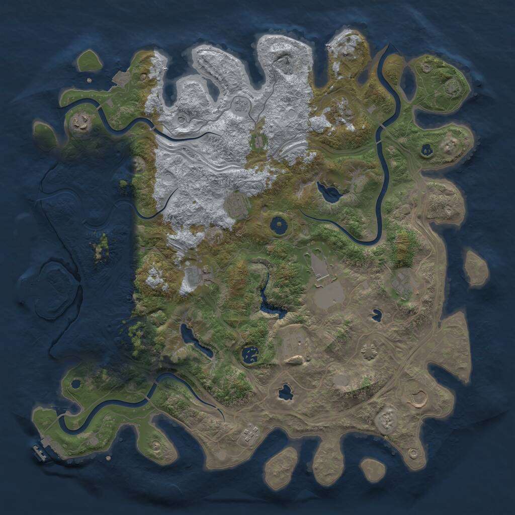 Rust Map: Procedural Map, Size: 4500, Seed: 793197, 16 Monuments