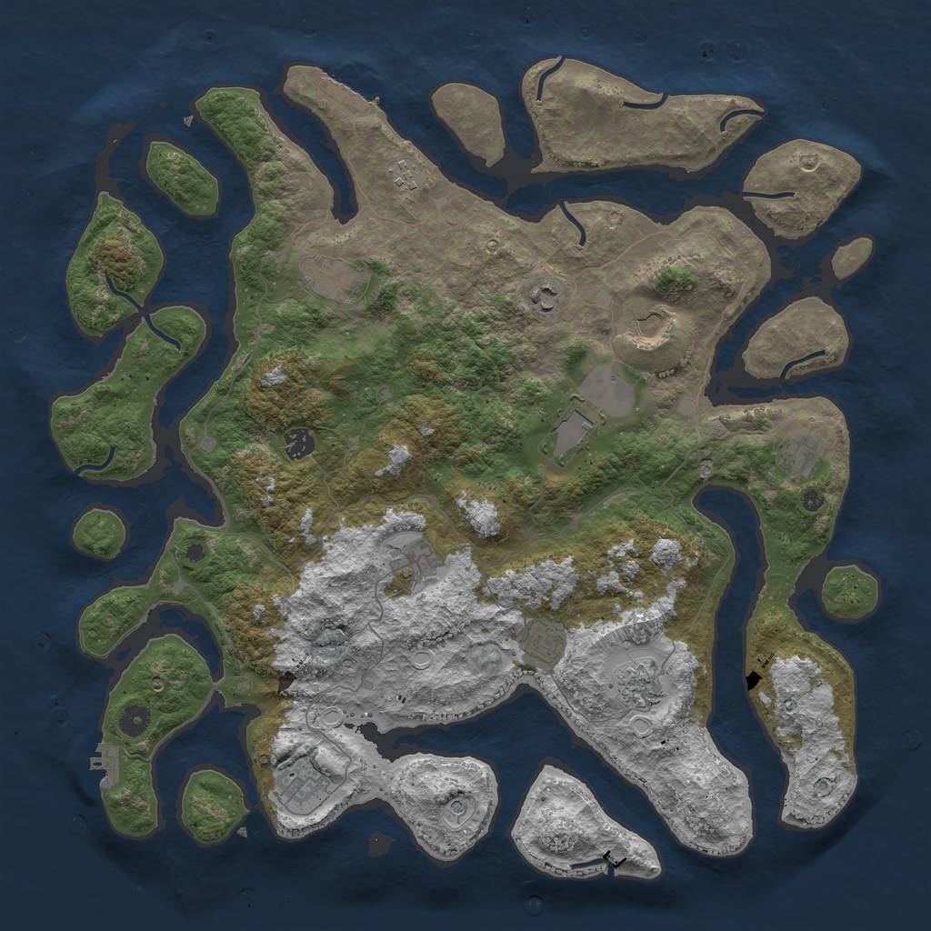 Rust Map: Procedural Map, Size: 4500, Seed: 21005, 19 Monuments