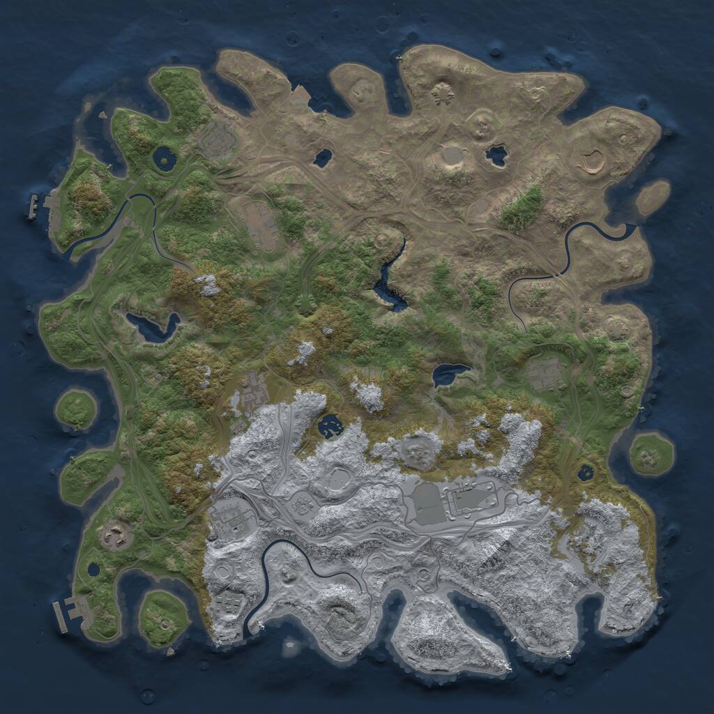 Rust Map: Procedural Map, Size: 4500, Seed: 21005, 17 Monuments