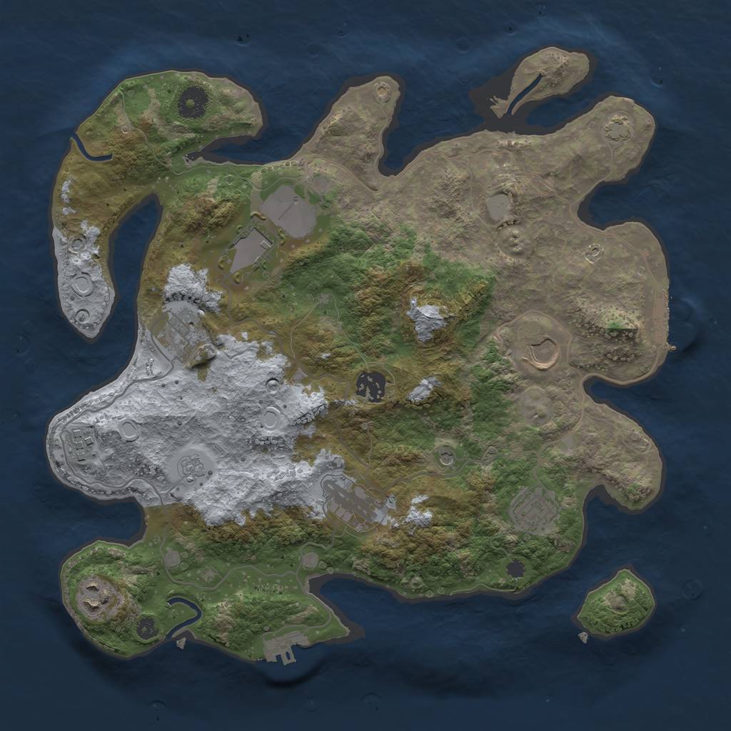 Rust Map: Procedural Map, Size: 3500, Seed: 73847, 16 Monuments