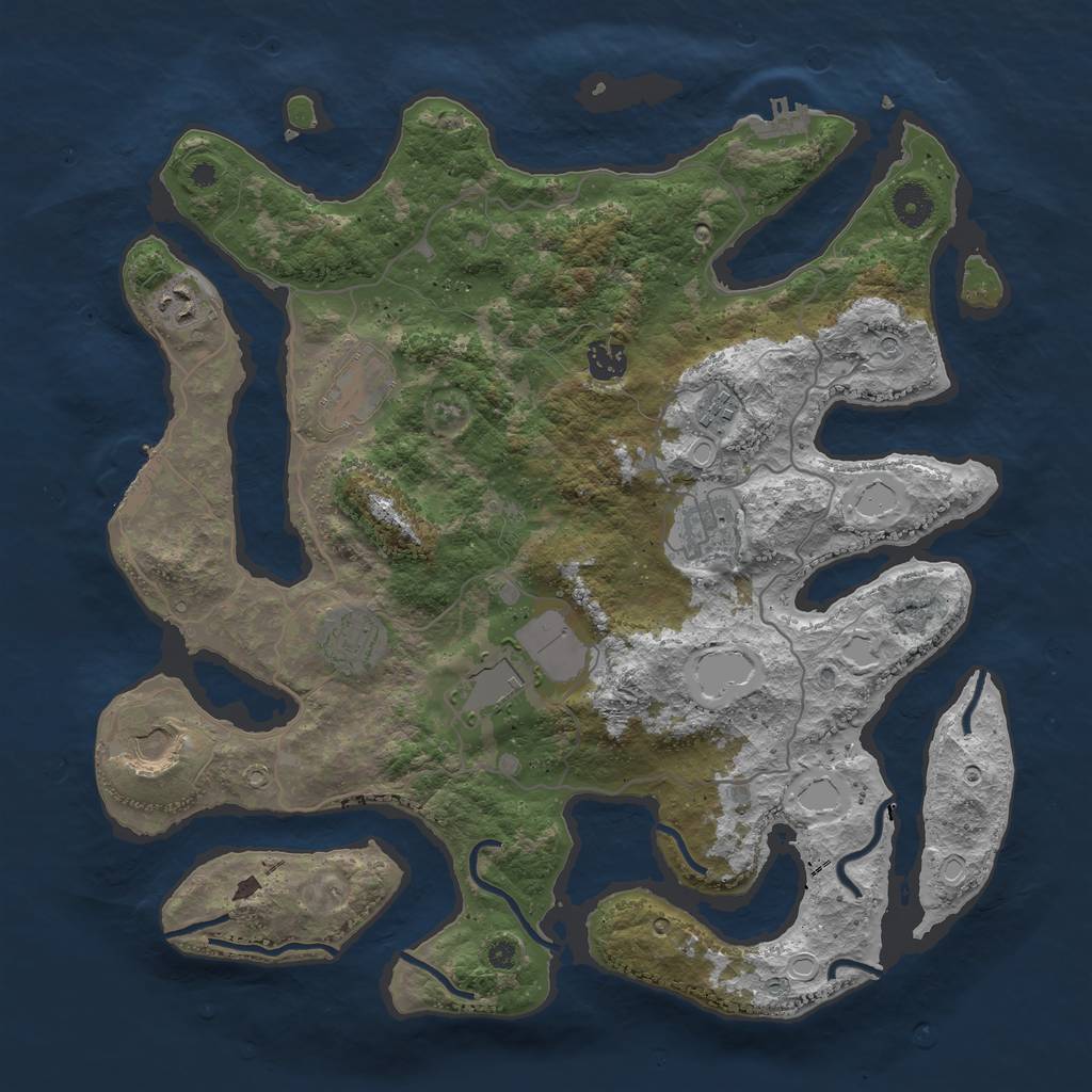 Rust Map: Procedural Map, Size: 4000, Seed: 96533254, 16 Monuments