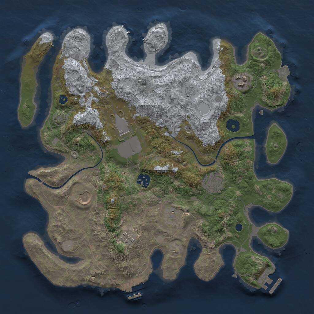 Rust Map: Procedural Map, Size: 3500, Seed: 677869636, 13 Monuments