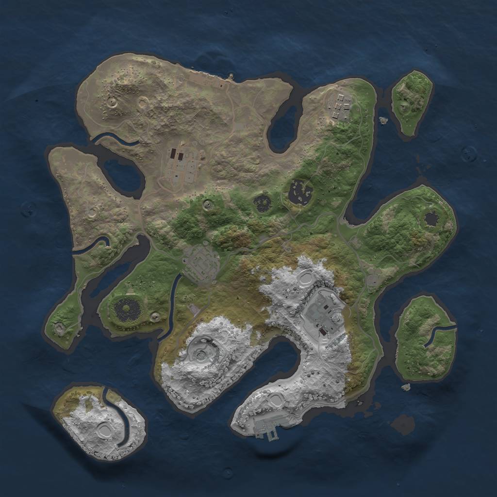 Rust Map: Procedural Map, Size: 3000, Seed: 1427906332, 13 Monuments